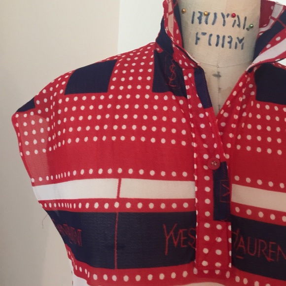 SOLD 💯 Vintage YSL Saint Laurent Summer Dress M - Picture 5 of 11
